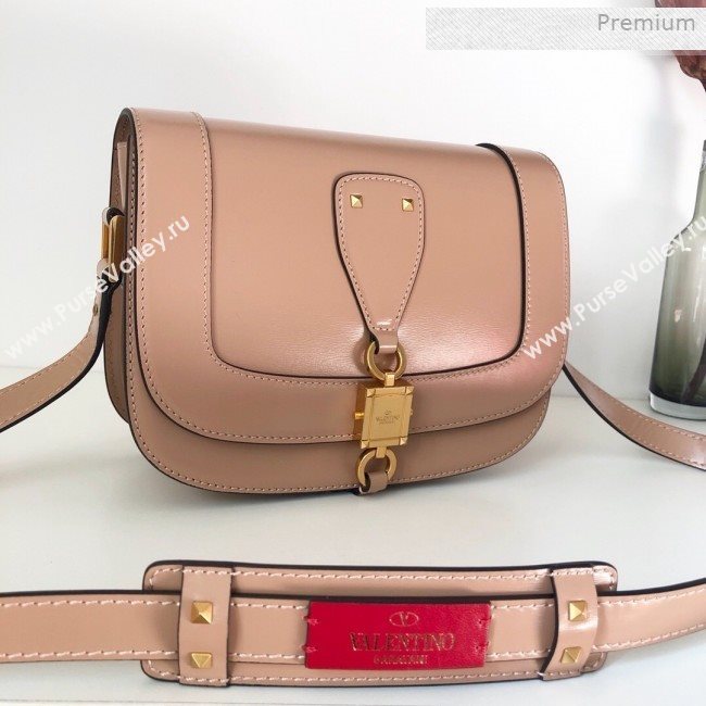 Valentino VLocker Shiny Calfskin Crossbody Bag 1014 Nude 2020 (JD-0011537)