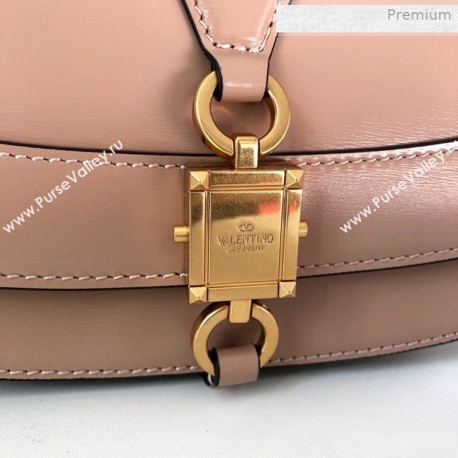 Valentino VLocker Shiny Calfskin Crossbody Bag 1014 Nude 2020 (JD-0011537)