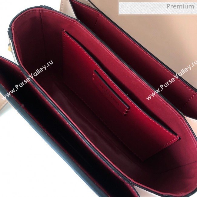Valentino VLocker Shiny Calfskin Crossbody Bag 1014 Nude 2020 (JD-0011537)
