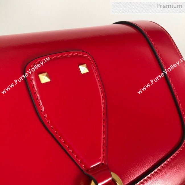Valentino VLocker Shiny Calfskin Crossbody Bag 1014 Red 2020 (JD-0011539)