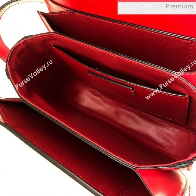 Valentino VLocker Shiny Calfskin Crossbody Bag 1014 Red 2020 (JD-0011539)