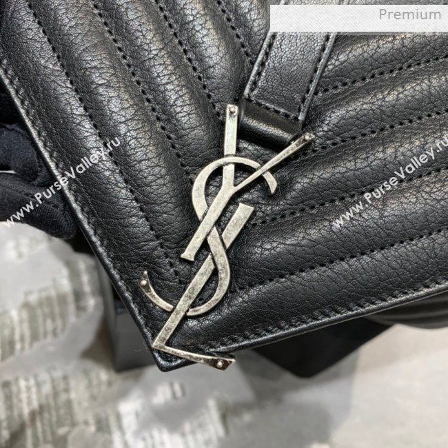 Saint Laurent Classic Large College Monogram Bag 392738 Black/Silver (JD-0011541)