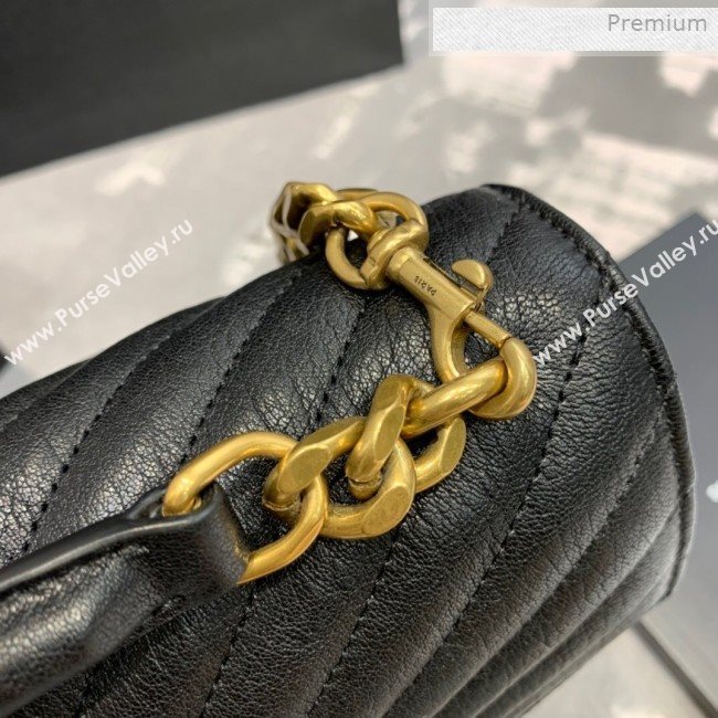 Saint Laurent Classic Large College Monogram Bag 392738 Black/Gold (JD-0011540)