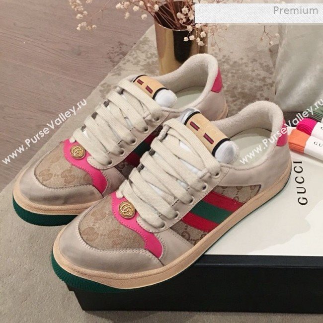 Gucci Screener GG Low-top Sneaker Pink 2019 (For Women and Men) (KL-0011601)