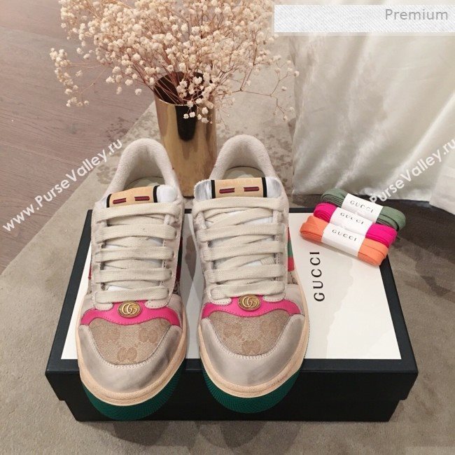 Gucci Screener GG Low-top Sneaker Pink 2019 (For Women and Men) (KL-0011601)