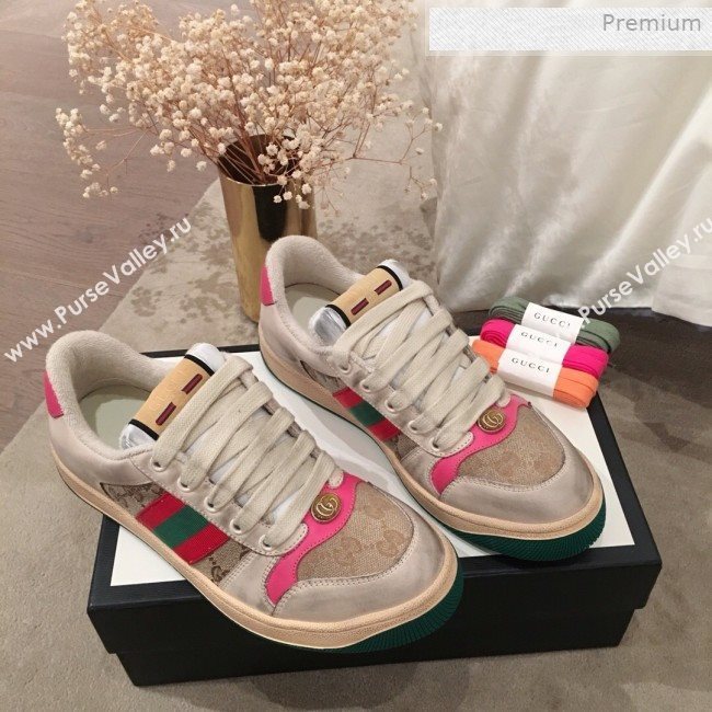 Gucci Screener GG Low-top Sneaker Pink 2019 (For Women and Men) (KL-0011601)