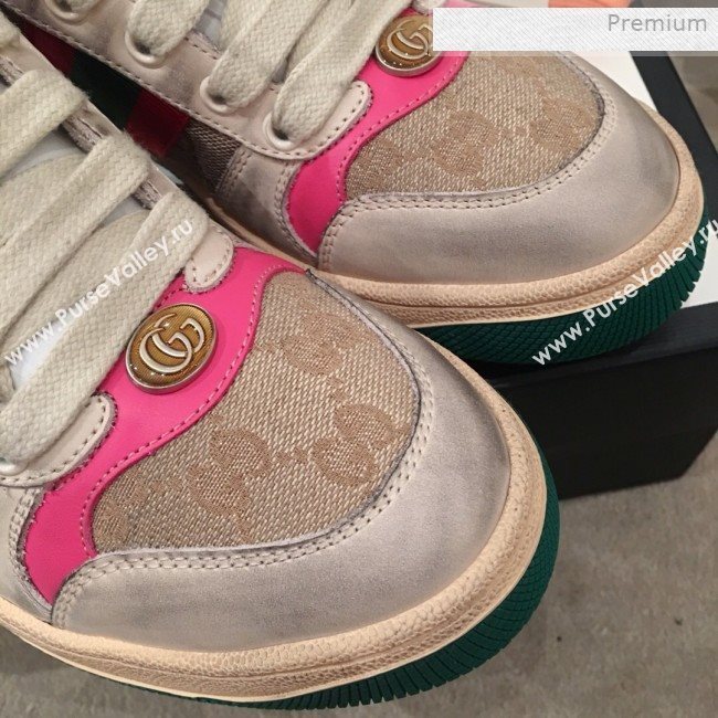 Gucci Screener GG Low-top Sneaker Pink 2019 (For Women and Men) (KL-0011601)