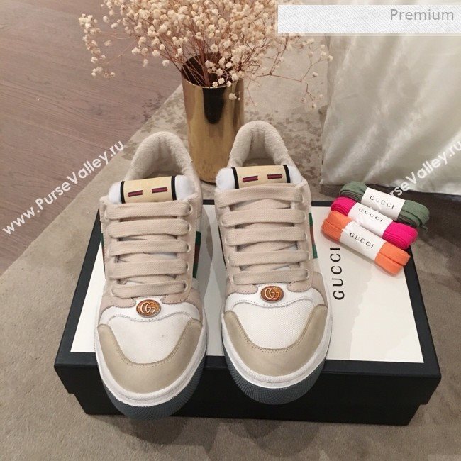 Gucci Screener GG Low-top Sneaker Light Grey 2019 (For Women and Men) (KL-0011602)