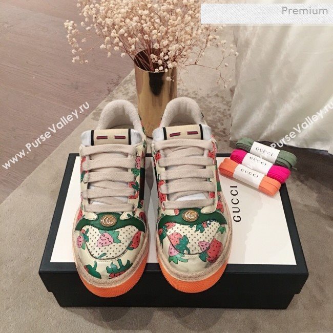 Gucci Screener Strawberry Print Low-top Sneaker 2019 (For Women and Men) (KL-0011603)
