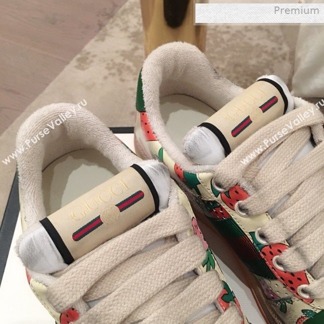 Gucci Screener Strawberry Print Low-top Sneaker 2019 (For Women and Men) (KL-0011603)