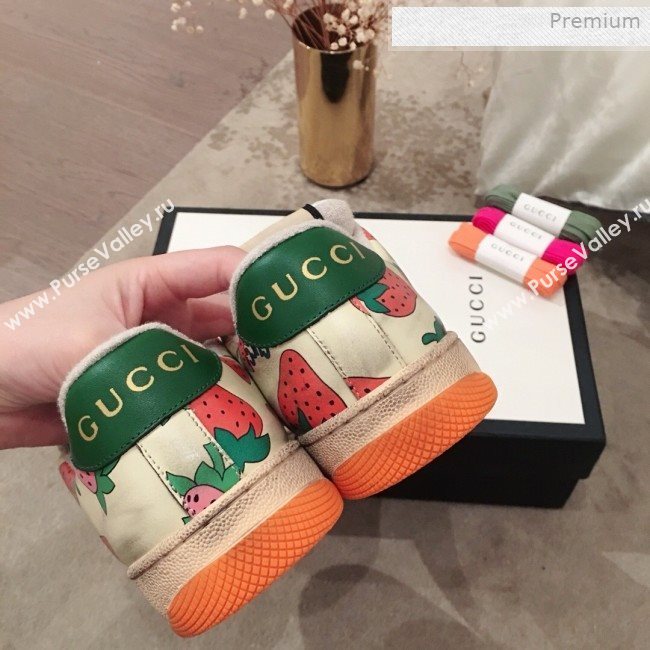 Gucci Screener Strawberry Print Low-top Sneaker 2019 (For Women and Men) (KL-0011603)