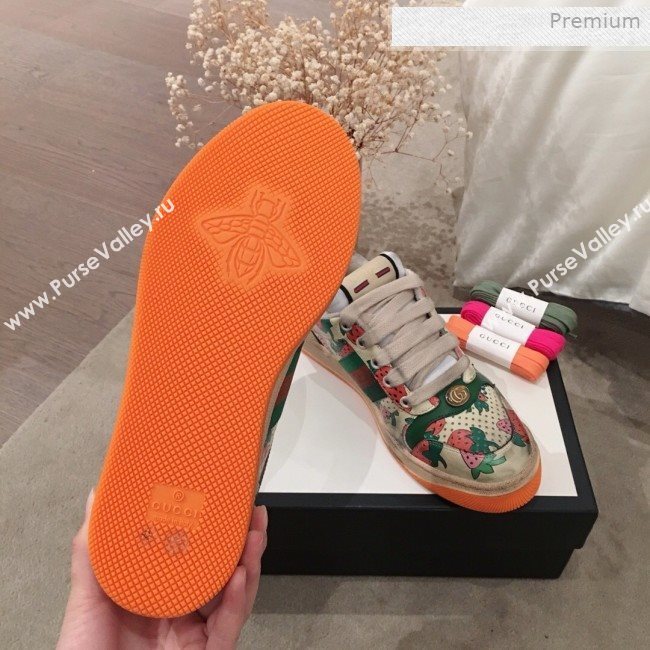 Gucci Screener Strawberry Print Low-top Sneaker 2019 (For Women and Men) (KL-0011603)