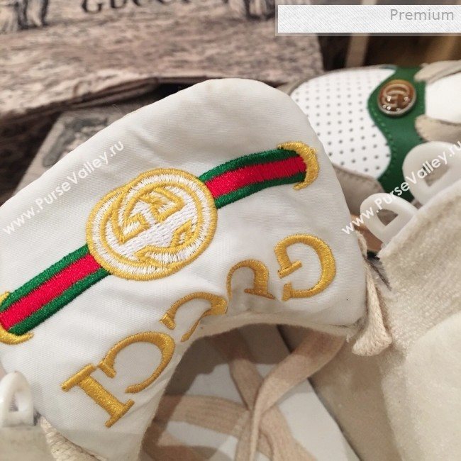 Gucci Screener Perforated Leather High-top Sneaker Green 2019 (For Women and Men) (KL-0011608)