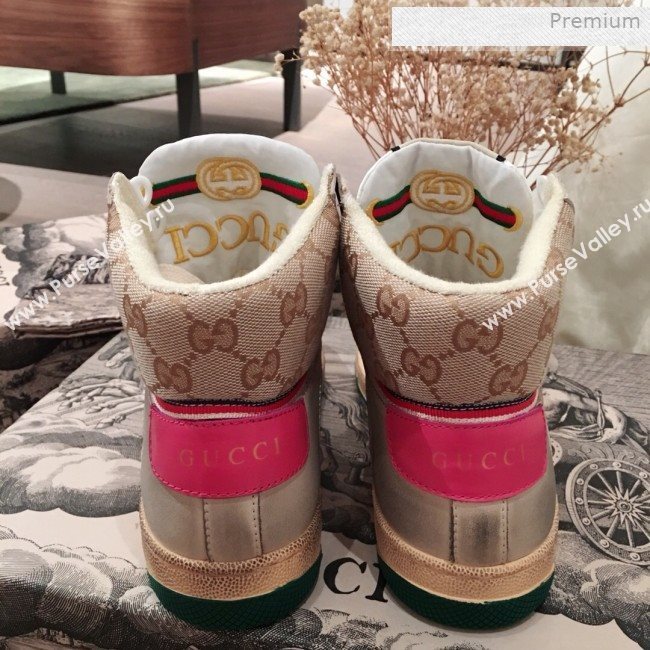 Gucci Screener GG High-top Sneaker Pink 2019 (For Women and Men) (KL-0011607)