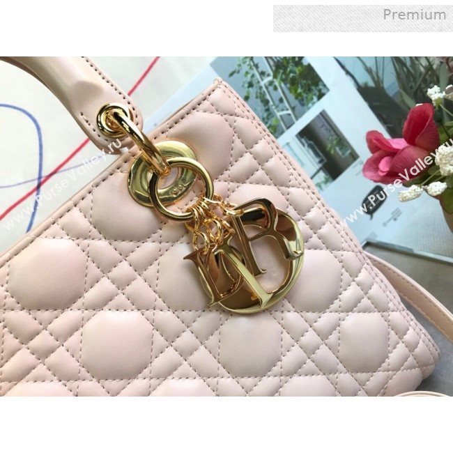 Dior Lady Dior Medium Bag in Cannage Lambskin Light Pink/Gold 2019 (XXG-0011723)