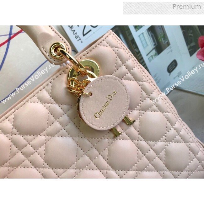 Dior Lady Dior Medium Bag in Cannage Lambskin Light Pink/Gold 2019 (XXG-0011723)