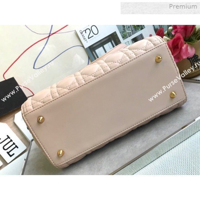Dior Lady Dior Medium Bag in Cannage Lambskin Light Pink/Gold 2019 (XXG-0011723)