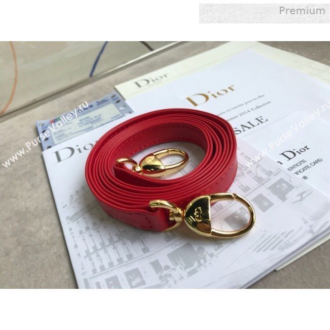 Dior Lady Dior Medium Bag in Cannage Lambskin Bright Red/Gold 2019 (XXG-0011721)