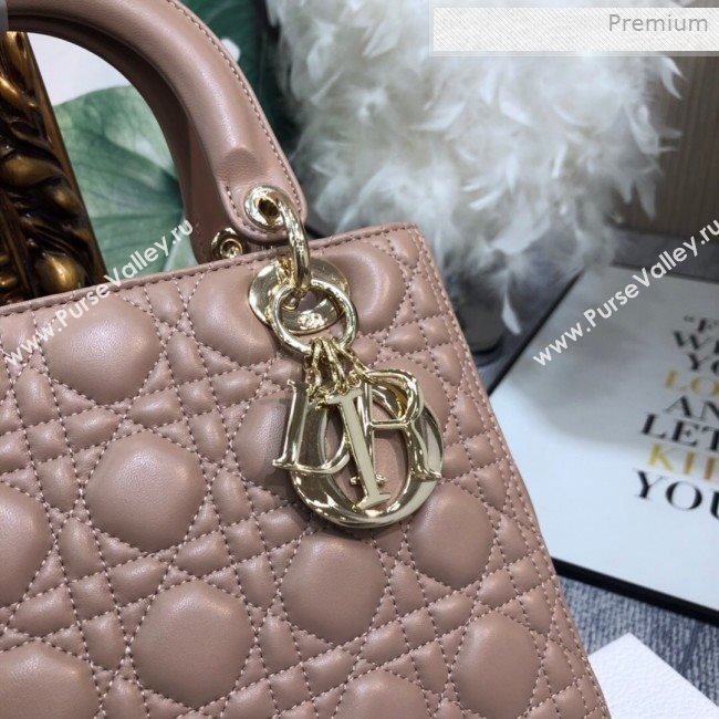 Dior Lady Dior Medium Bag in Cannage Lambskin Beige/Gold 2019 (XXG-0011725)