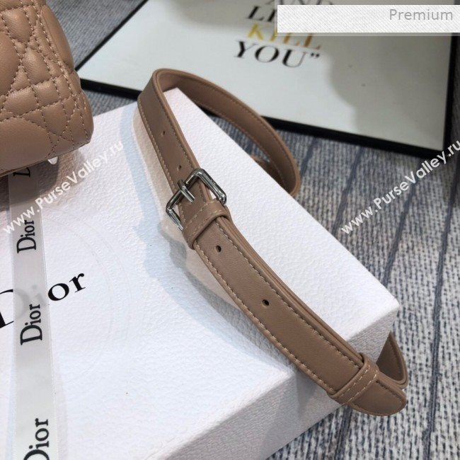 Dior Lady Dior Medium Bag in Cannage Lambskin Beige/Silver 2019 (XXG-0011726)