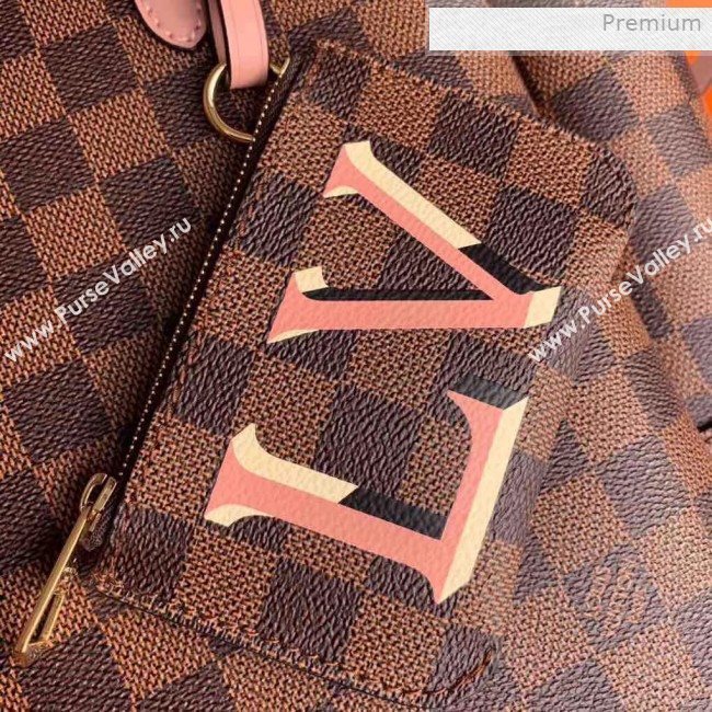 Louis Vuitton Skyline Damier Ebene Canvas Bucket Tote Bag N60294 Pink 2019 (KI-0011801)