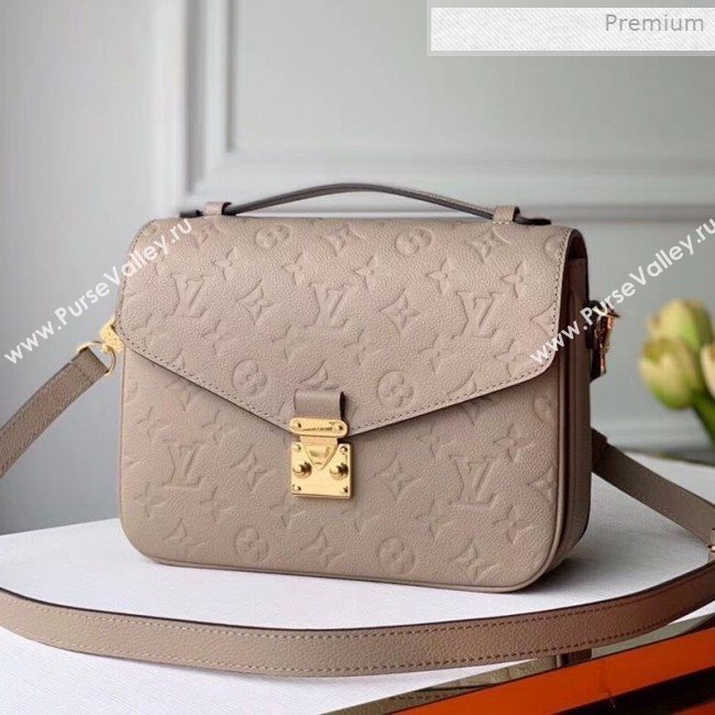 Louis Vuitton Pochette Métis Monogram Embossed Leather Shoulder Bag Beige Grey 2019 (KI-0011805)