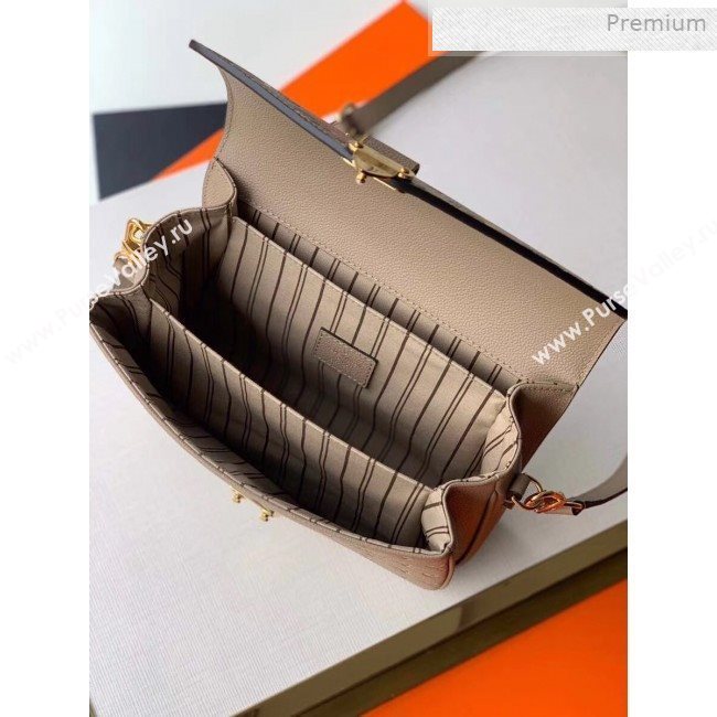 Louis Vuitton Pochette Métis Monogram Embossed Leather Shoulder Bag Beige Grey 2019 (KI-0011805)