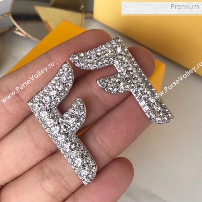 Fendi Crystal F Stud Earrings 2019 (JLD-0011806)