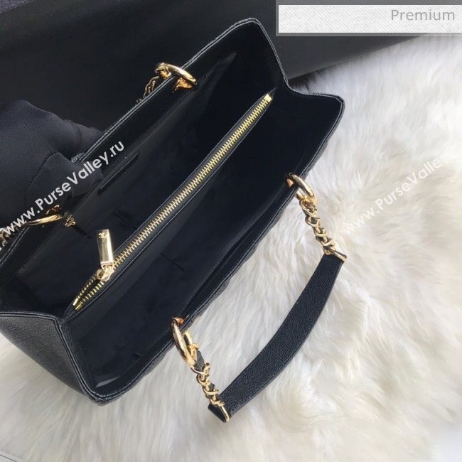Chanel Grained Calfskin Grand Shopping Tote GST Bag Black/Gold (FM-0021709)