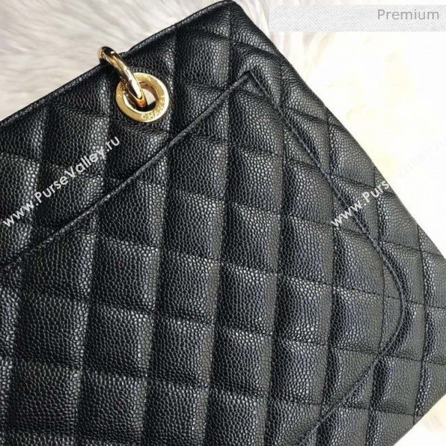 Chanel Grained Calfskin Grand Shopping Tote GST Bag Black/Gold (FM-0021709)