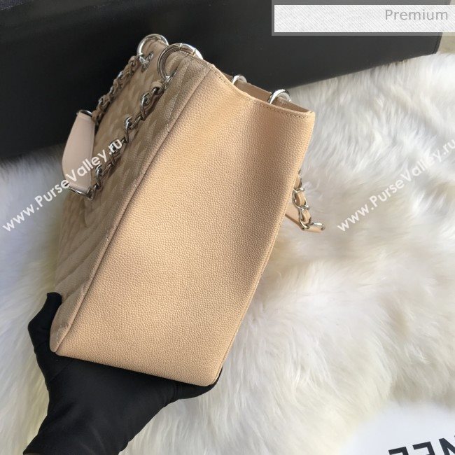 Chanel Grained Calfskin Grand Shopping Tote GST Bag Beige/Silver (FM-0021712)