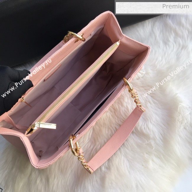 Chanel Grained Calfskin Grand Shopping Tote GST Bag Pink/Gold (FM-0021713)