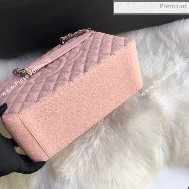Chanel Grained Calfskin Grand Shopping Tote GST Bag Pink/Silver (FM-0021714)