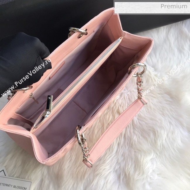 Chanel Grained Calfskin Grand Shopping Tote GST Bag Pink/Silver (FM-0021714)