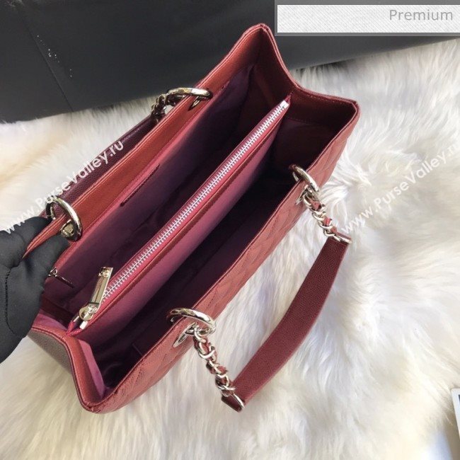 Chanel Grained Calfskin Grand Shopping Tote GST Bag Dark Brown/Silver (FM-0021718)