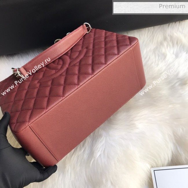 Chanel Grained Calfskin Grand Shopping Tote GST Bag Dark Brown/Silver (FM-0021718)