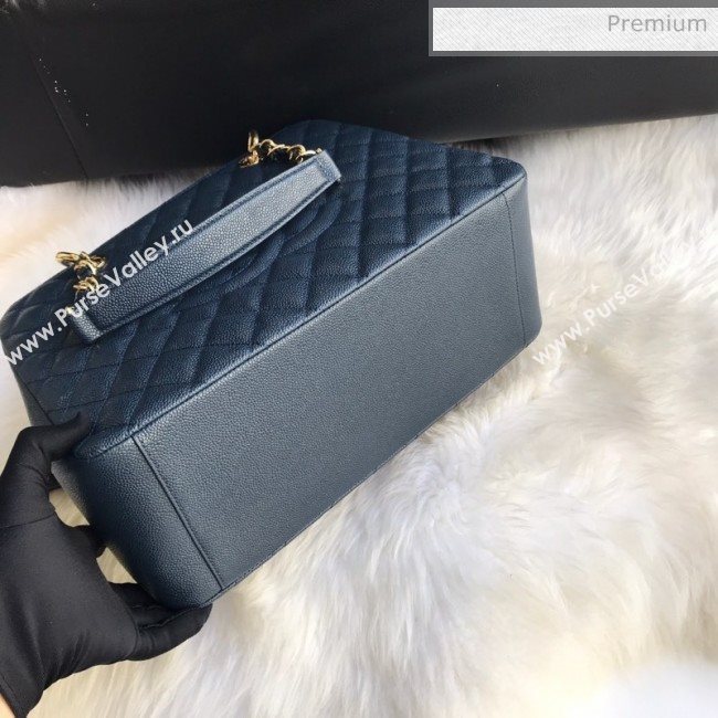 Chanel Grained Calfskin Grand Shopping Tote GST Bag Navy Blue/Gold (FM-0021721)