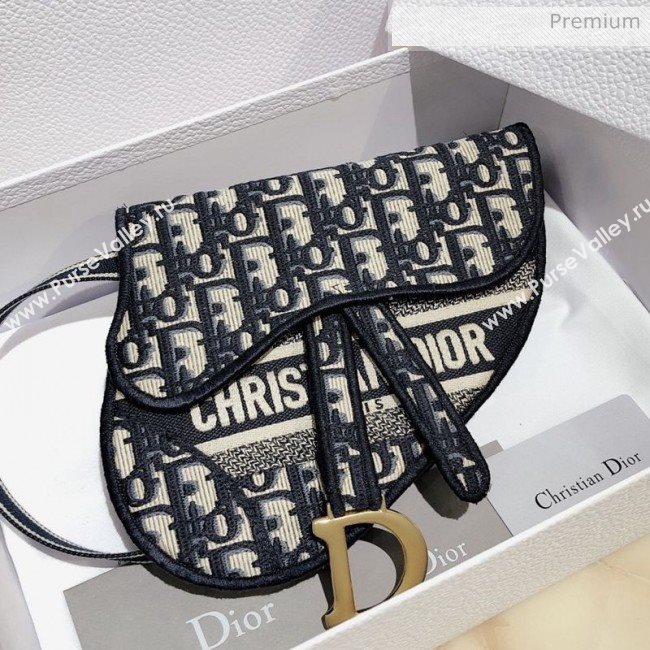 Dior Saddle Blue Oblique Canvas Pouch Belt Bag 2020 (XXG-0010736)