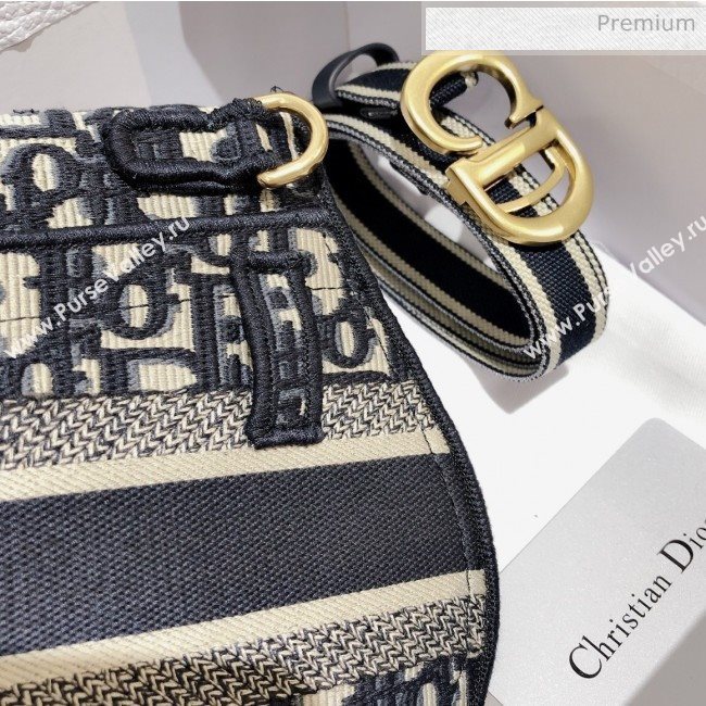 Dior Saddle Blue Oblique Canvas Pouch Belt Bag 2020 (XXG-0010736)