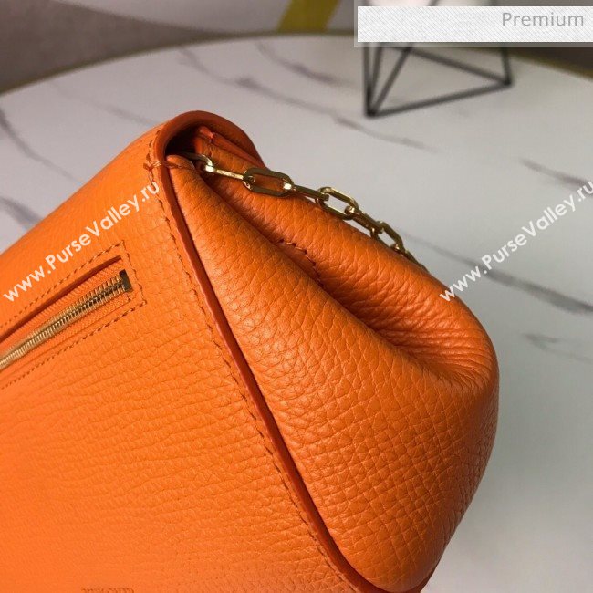 Bottega Veneta Grained Calfskin Mini BV Angle Chain Bag Orange 2019 (MS-0011333)