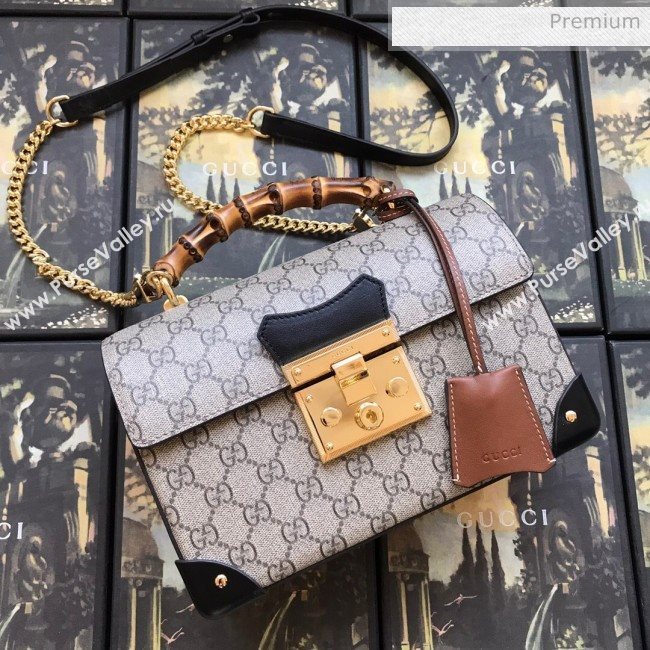 Gucci Padlock GG Small Bamboo Shoulder Bag ‎603221 Beige 2019 (DLH-9121012)