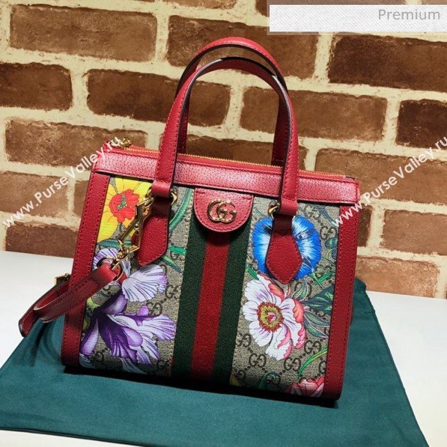 Gucci Ophidia GG Flora Small Tote Bag ‎‎547551 Red 2019 (DLH-9111217)
