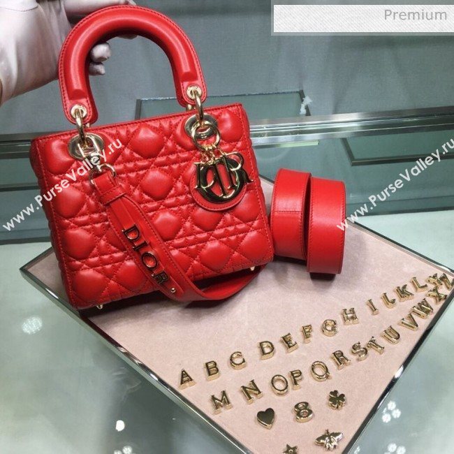 Dior MY ABCDior Medium Bag in Cannage Leather Red 2019 (XXG-9121421)