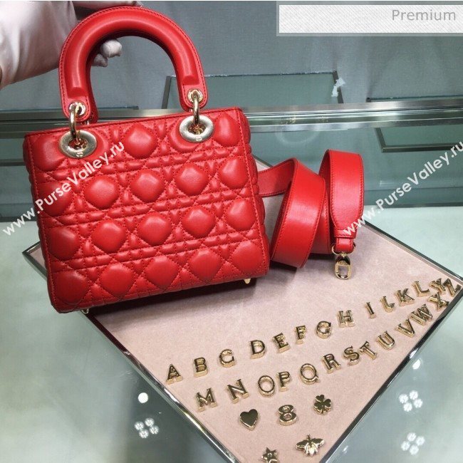 Dior MY ABCDior Medium Bag in Cannage Leather Red 2019 (XXG-9121421)