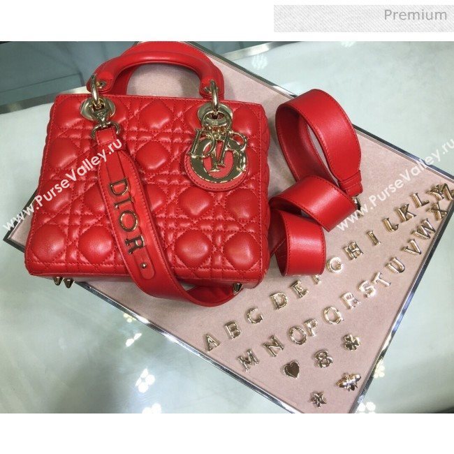 Dior MY ABCDior Medium Bag in Cannage Leather Red 2019 (XXG-9121421)