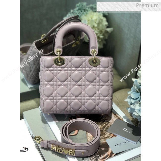 Dior MY ABCDior Medium Bag in Cannage Leather Light Purple 2019 (XXG-9121423)