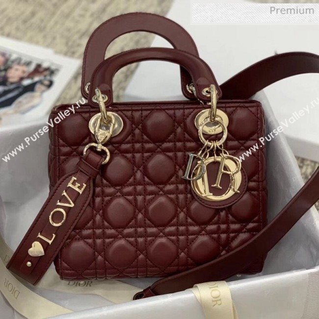 Dior MY ABCDior Medium Bag in Cannage Leather Burgundy 2019 (XXG-9121425)