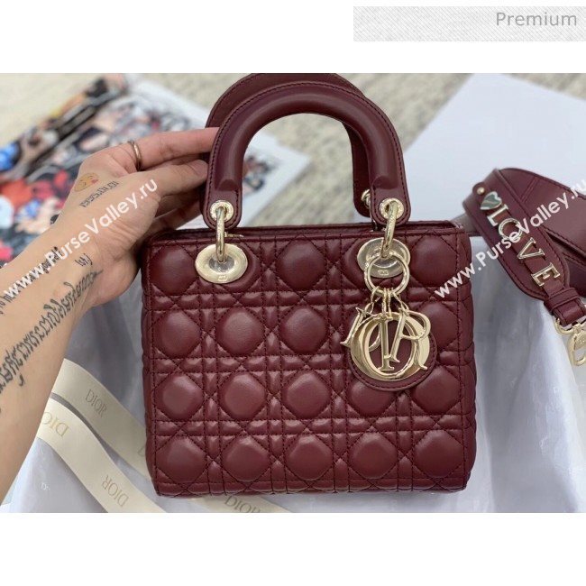 Dior MY ABCDior Medium Bag in Cannage Leather Burgundy 2019 (XXG-9121425)