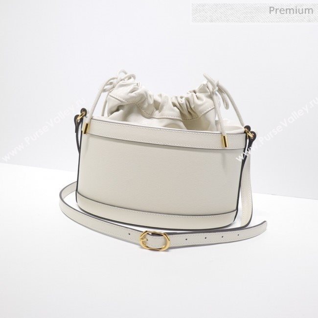 Gucci 1955 Horsebit Bucket Bag 602118 White Leather 2019 (DLH-9111901)