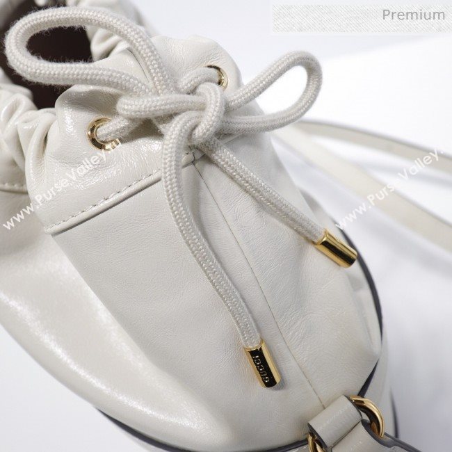 Gucci 1955 Horsebit Bucket Bag 602118 White Leather 2019 (DLH-9111901)